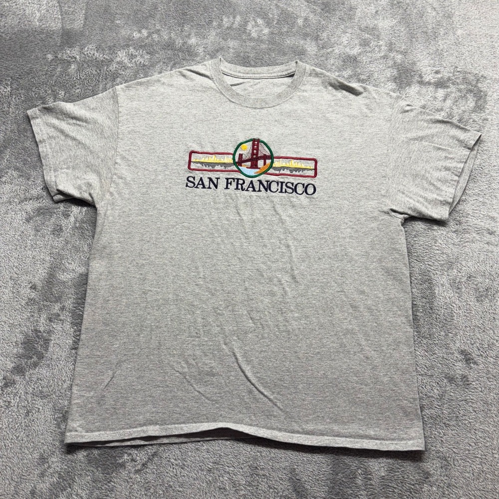 Unbranded T-Shirt Mens XL Gray Excellent San Francisco Embroidered Bridge
